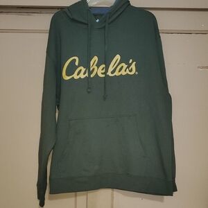 Cabela's Forest Green Hoodie with Gold Logo